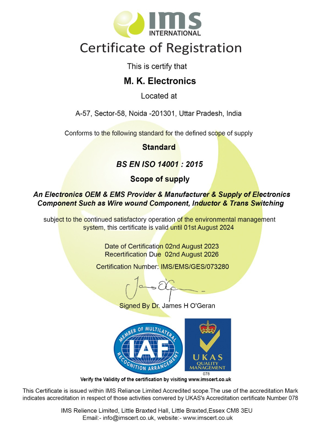 Certificate 1
